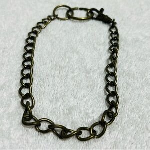 Vintage-Style Brass-Tone Chain Bracelet 16” Long